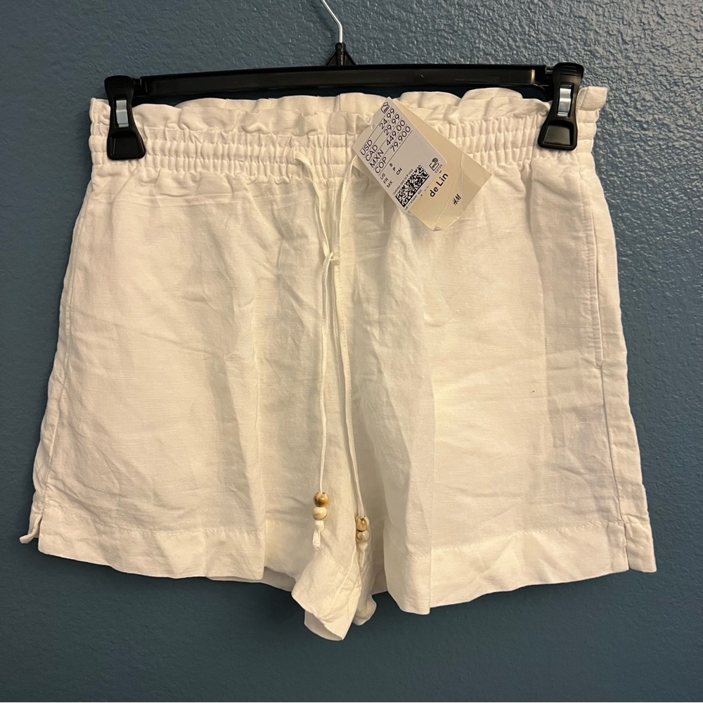 H&M High Waist White Women's Shorts